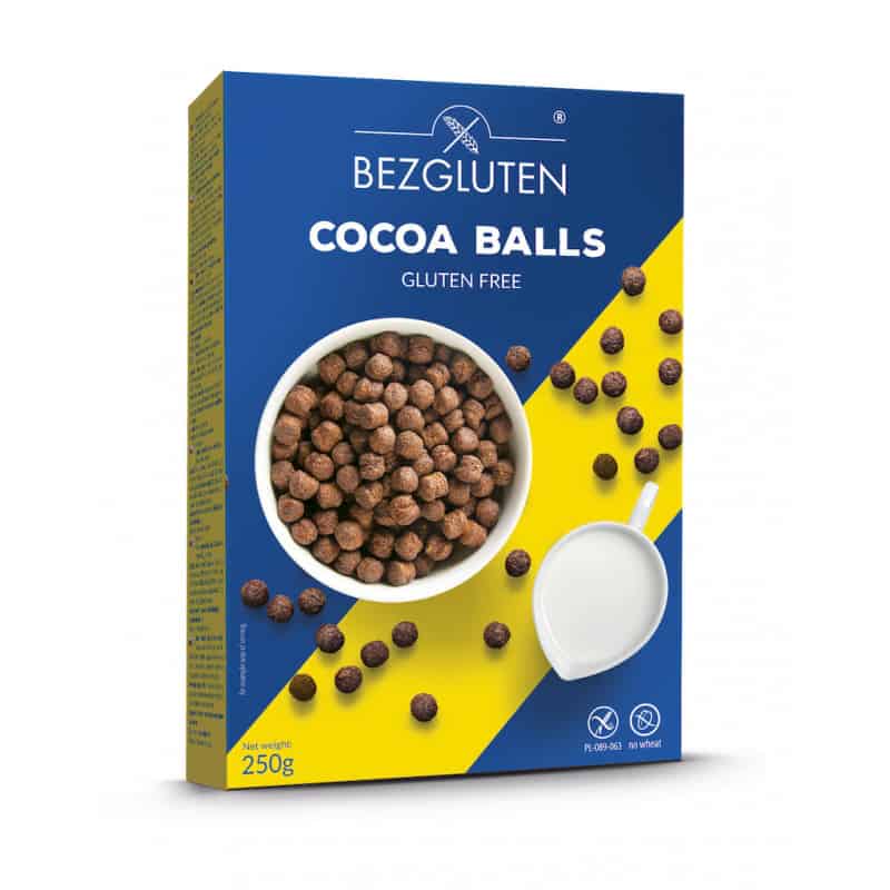 Paquet de boules de cacao croustillantes sans gluten