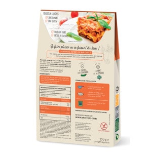Lasagne de konjac et d'avoine bio et sans gluten de chez Envibio