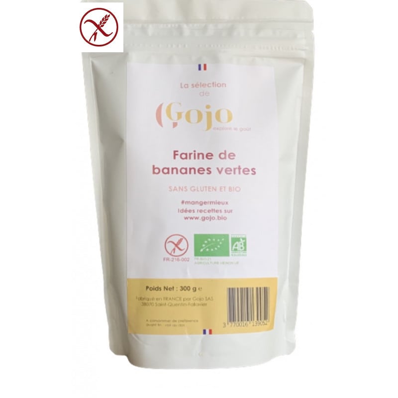 Farine de bananes vertes bio et sans gluten Gojo RECTO