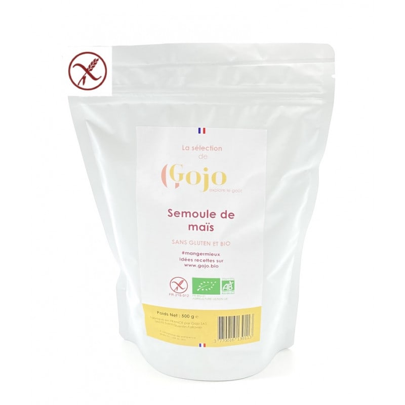 Sachet de 500 g de semoule de maïs sans gluten Gojo pour polenta Calicote