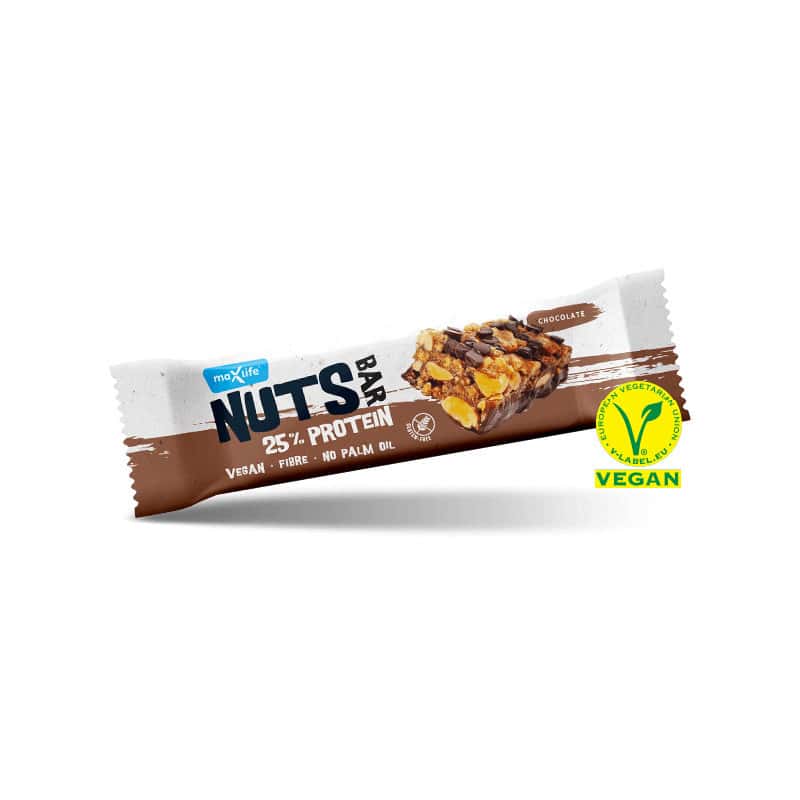 Barre Maxsport sans gluten protéinée au chocolat et aux cacahouètes à 25%