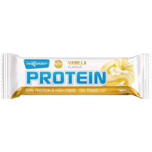 Barre Maxsport Protein sans gluten goût vanille protéinée à 25%