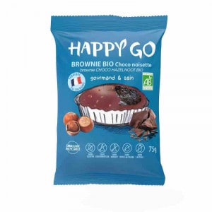 Brownie bio au chocolat noisette sans gluten - Happy Go