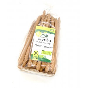 Gressins sans gluten et bio au piment d'Espelette Biorevola