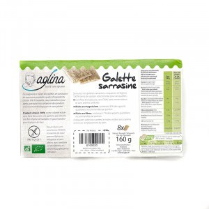 Galette sarrasine bio et sans gluten Aglina verso