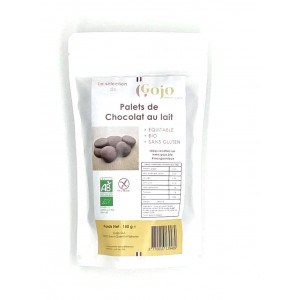 Sachet de palets de chocolat au lait bio sans gluten Gojo