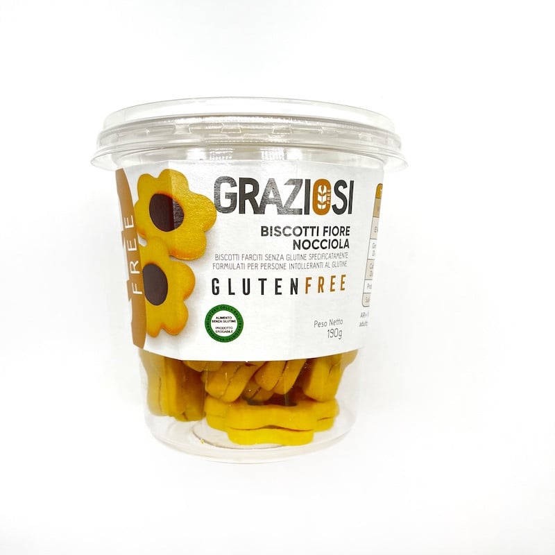 Boite de biscuits à la noisette sans gluten en forme de fleur - Graziosi Boite de biscuits à la noisette sans gluten en forme de fleur - Graziosi