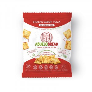 Sachet de biscuits apéritifs sans gluten goût pizza Abuelobread