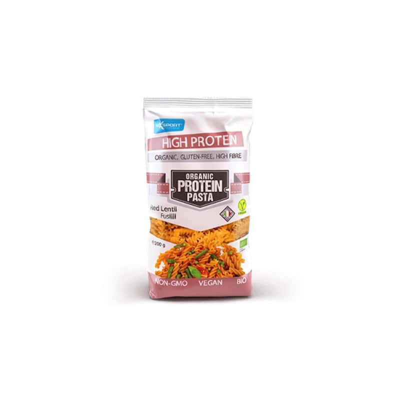 Sachet de pâtes fusilli protéinées aux lentilles rouges bio sans gluten