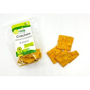 Crackers sans gluten bio au piment d'Espelette sésame Biorevola