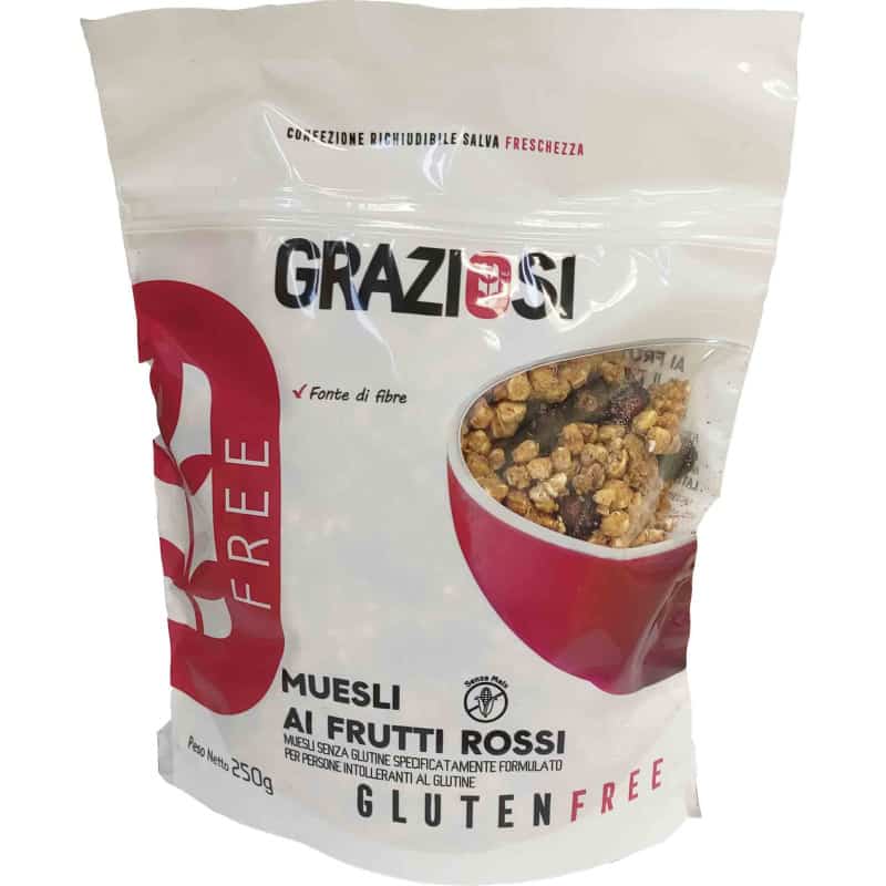 Sachet de muesli sans gluten aux fruits rouges - Graziosi Sachet de muesli sans gluten aux fruits rouges - Graziosi
