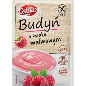 Sachet de préparation pour crème dessert sans gluten et sans sucre à la framboise - Céliko