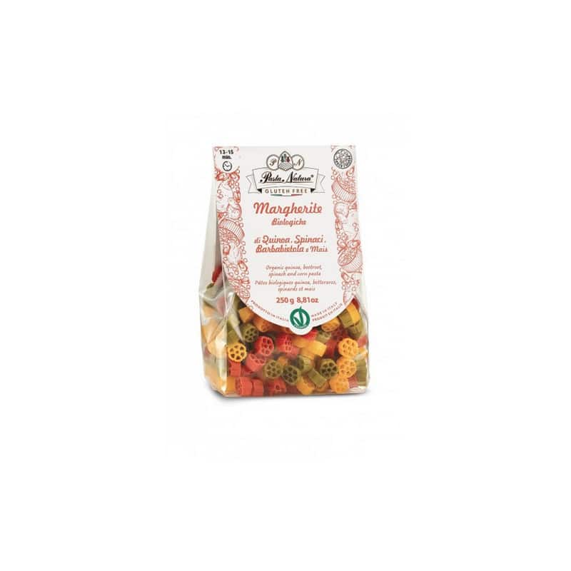 Sachet de pâtes au quinoa épinards, betteraves et maïs biologiques, vegan et sans gluten - Pasta Natura