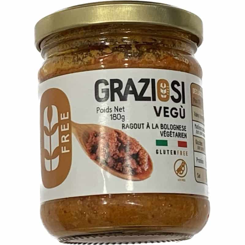 Pot de sauce à la bolognaise sans gluten végétarienne Graziosi