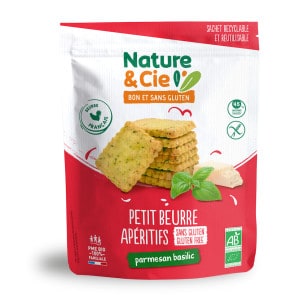 Sachet de Petit-Beurre sans gluten parmesan et basilic - Nature et Cie