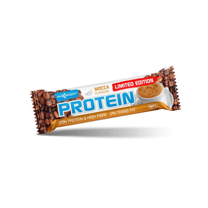 Barre Maxsport Protein sans gluten goût café avec 26% de protéines
