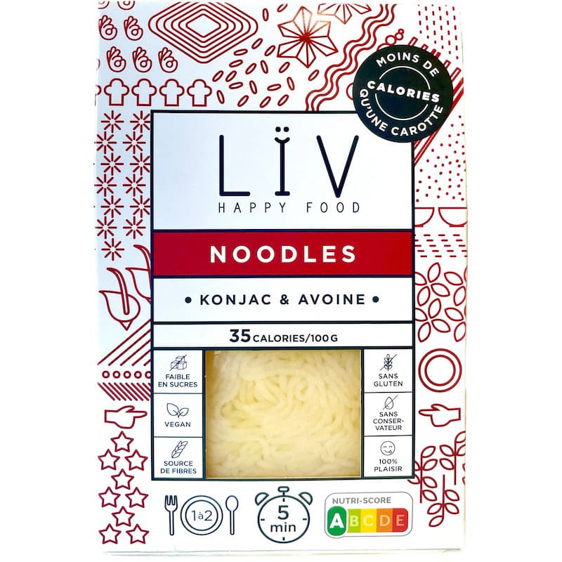 Paquet de Noodles sans gluten konjac et avoine de Liv Happy Food