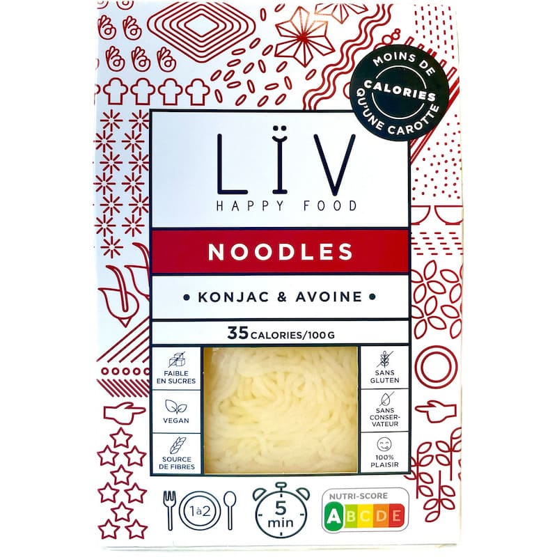 Noodles de konjac et d'avoine sans gluten