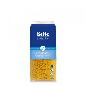 Sachet de pâtes alphabet sans gluten au maïs et pois chiche - Seitz