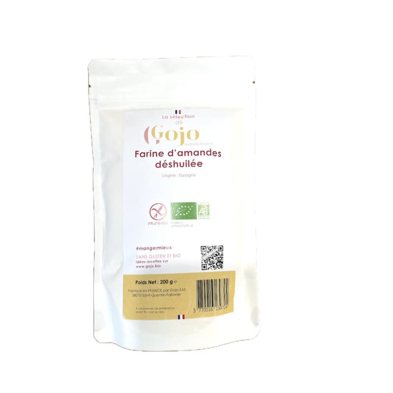 Sachet de farine d'amandes déshuilée sans gluten - Gojo