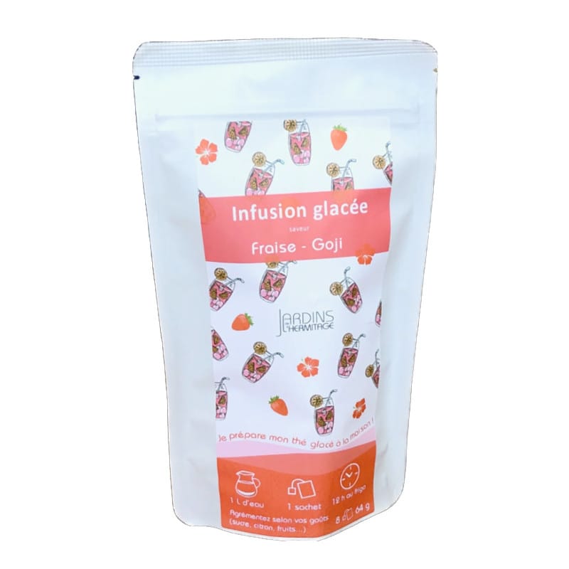 Sachet de 8 infusions glacées à la saveur fraise et Goji sans gluten