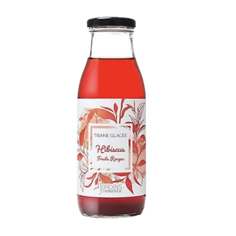 Bouteille de Tisane glacée hibiscus fruits rouges sans gluten - Jardins de l'Hermitage Bouteille de Tisane glacée hibiscus fruits rouges sans gluten - Jardins de l'Hermitage