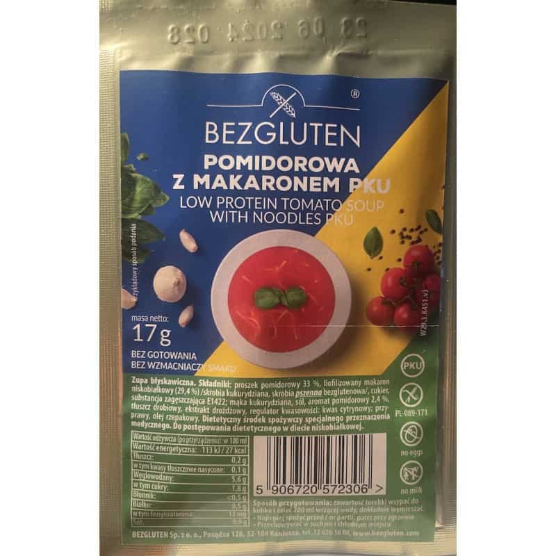 Sachet de réparation rapide pour soupe de tomate sans gluten PKU - Bezgluten