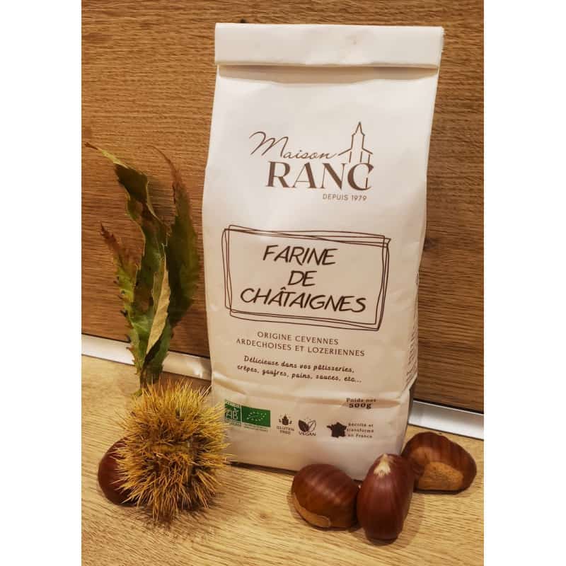 Présentation farine de châtaignes bio et sans gluten 500g - Maison Ranc