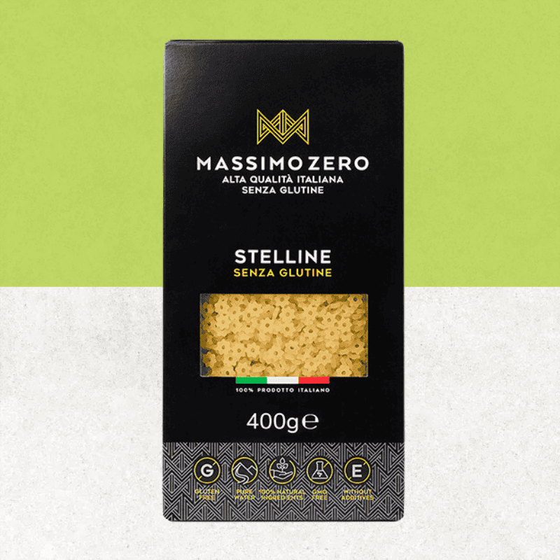 Paquet de pâtes stelline au maïs et au riz sans gluten - Massimo zero