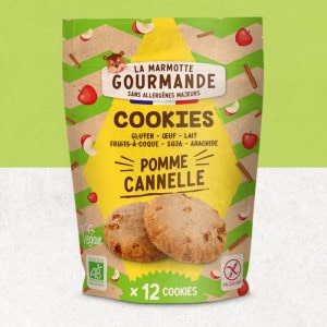 Sachet de Cookies sans gluten pomme cannelle - La Marmotte Gourmande