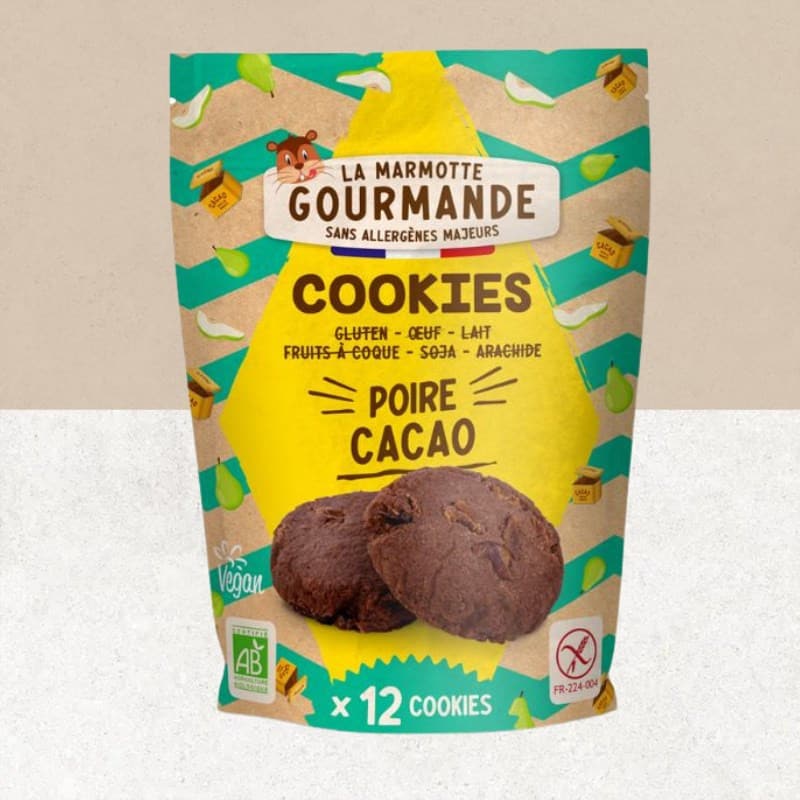 Sachet de cookies sans gluten poire chocolat - La Marmotte Gourmande