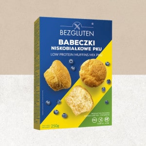 Préparation pour muffins sans gluten faible en pku - Bezgluten