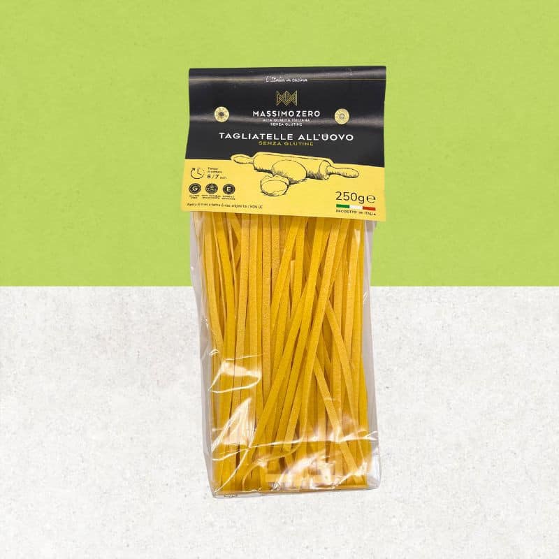 Paquet de pâtes tagliatelle aux oeufs maïs et riz sans gluten de chez Massimozero