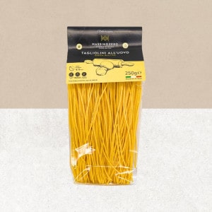 Paquet de pâtes tagliolini aux oeufs maïs et riz sans gluten de chez Massimozero