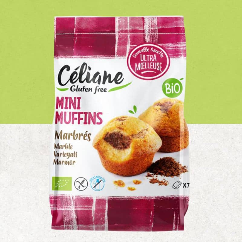 Sachet de mini muffins sans gluten marbrés chocolat - Céliane