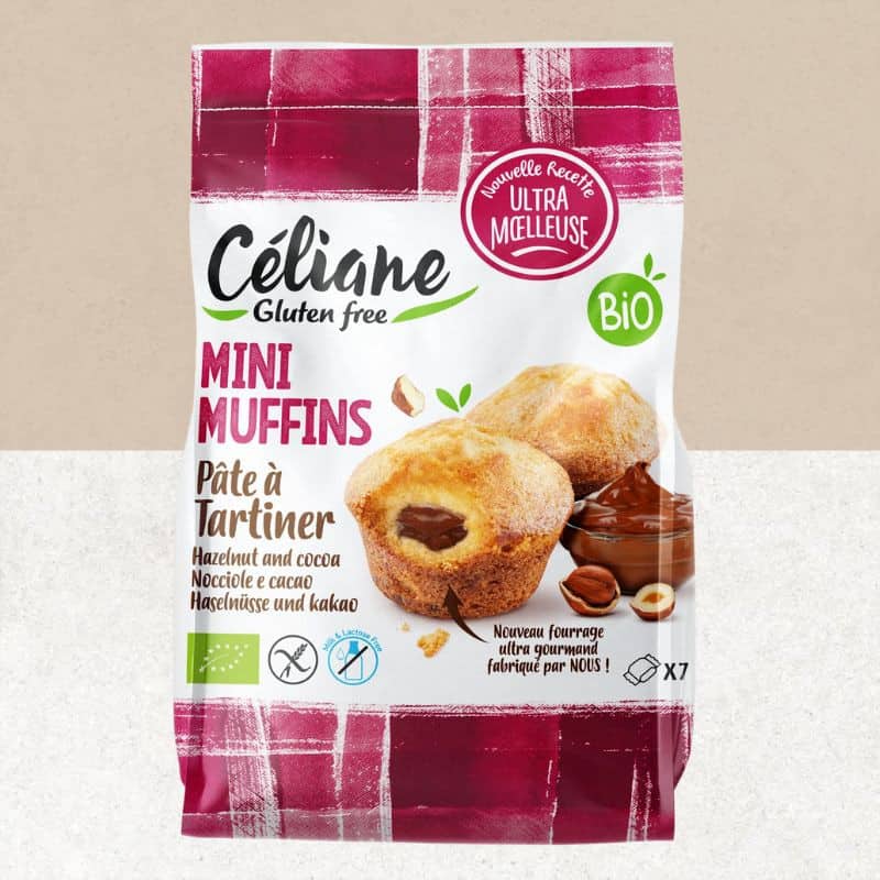 Sachet de mini muffins pâte à tartiner sans gluten et bio - Céliane