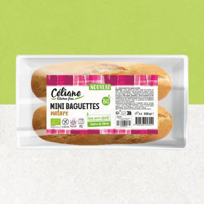 Paquet de 2 mini baguettes sans gluten - Céliane