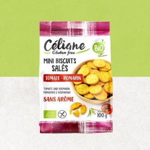 Sachet de mini biscuits salés tomates romarin bio sans gluten CELIANE