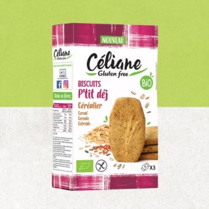 Biscuits petit déjeuner aux céréales sans gluten et bio - Céliane