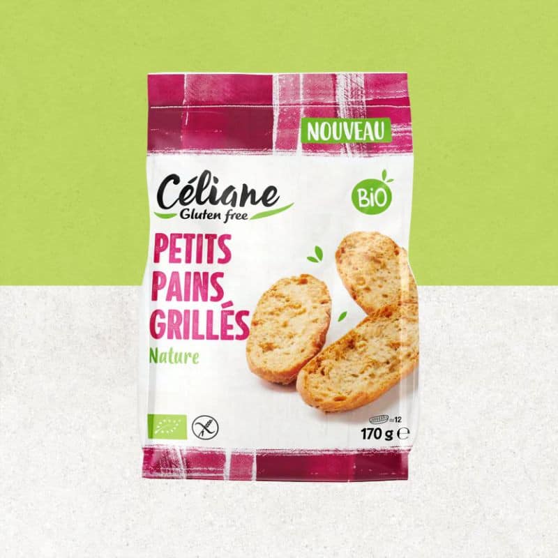 Sachet de petits pain grillés nature sans gluten - Céliane