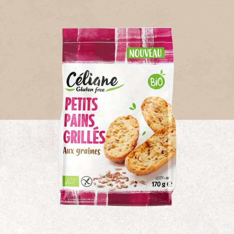 Sachet de petits pains grillées aux graines sans gluten - Céliane