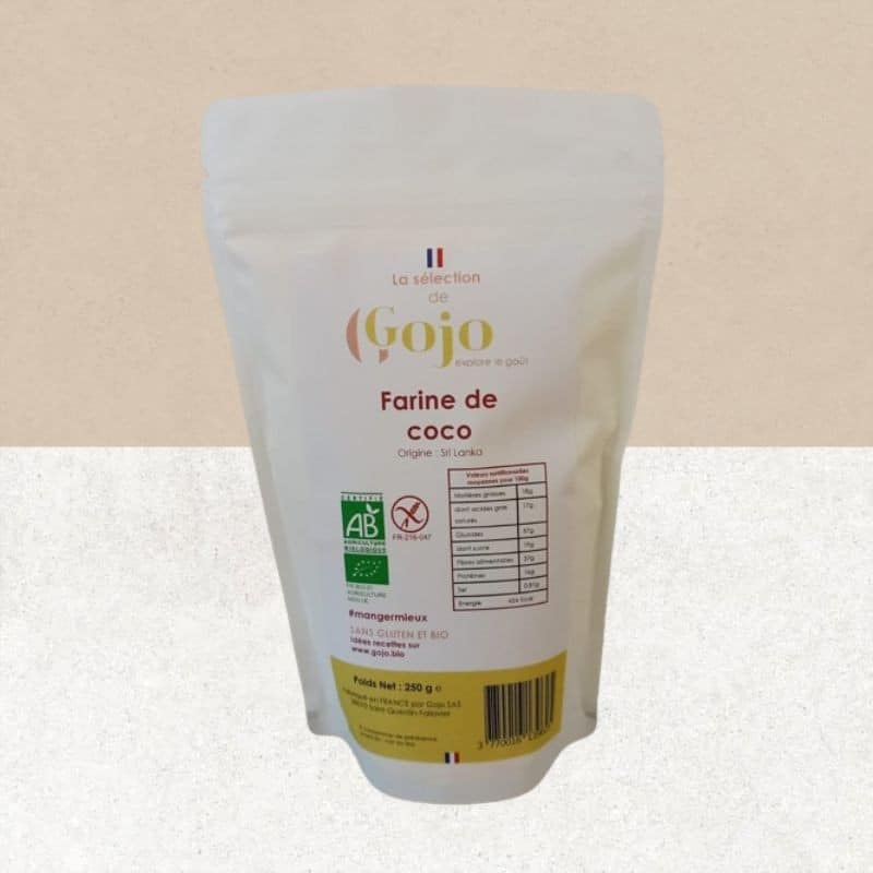 Sachet de farine de noix de coco sans gluten et bio - Gojo