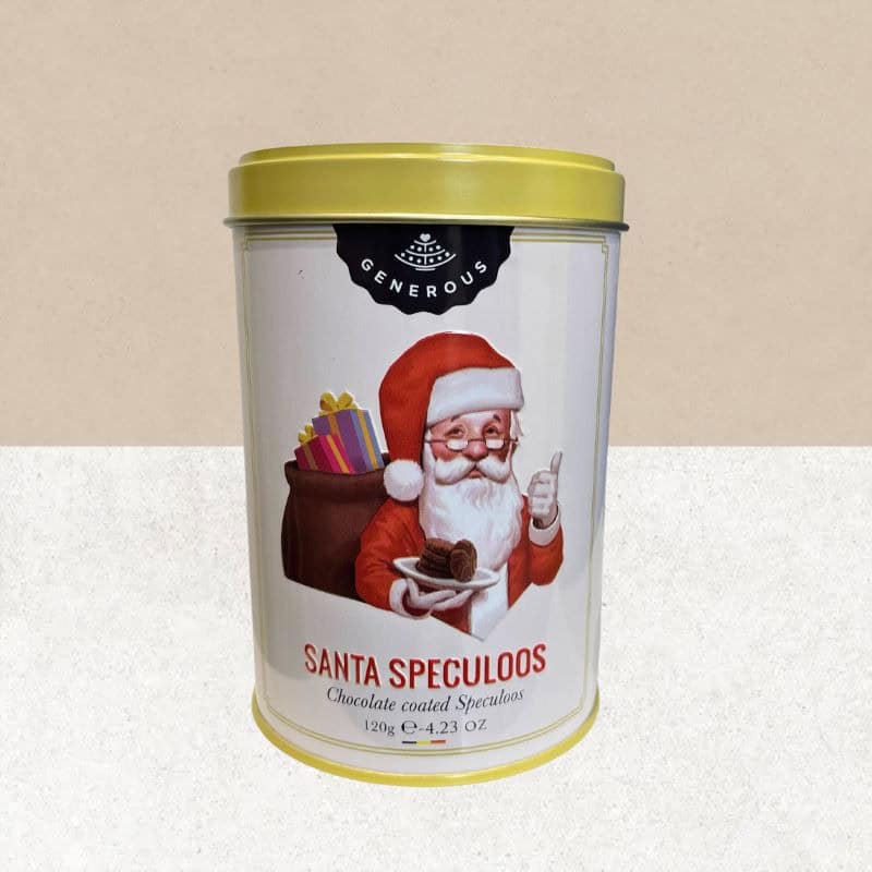 Boîte de biscuits speculoos enrobés de chocolat sans gluten Santa Speculoos - Generous Boîte de biscuits speculoos enrobés de chocolat sans gluten Santa Speculoos - Generous