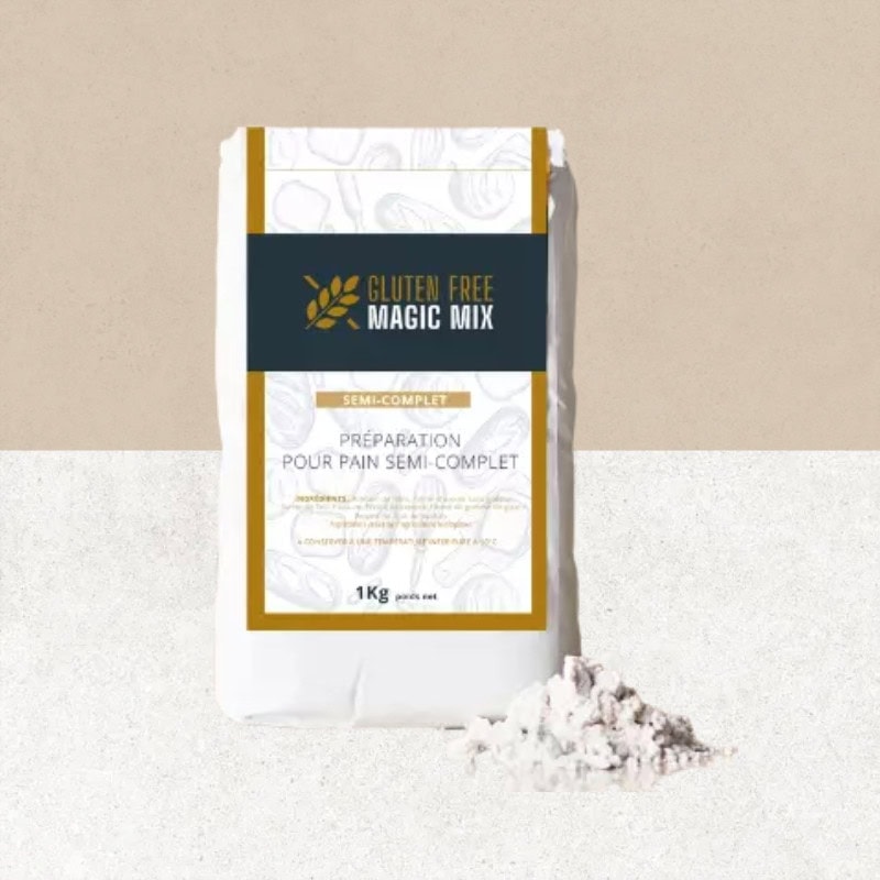 Sachet pour préparation de pain semi complet Magic mix - Gluten Free Distribution Sachet pour préparation de pain semi complet Magic mix - Gluten Free Distribution
