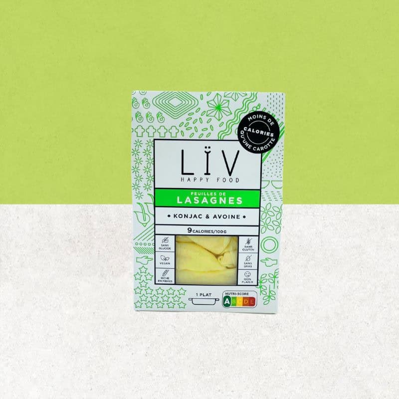 Paquet de lasagnes de konjac et d'avoine sans gluten - Lïv Happy Food