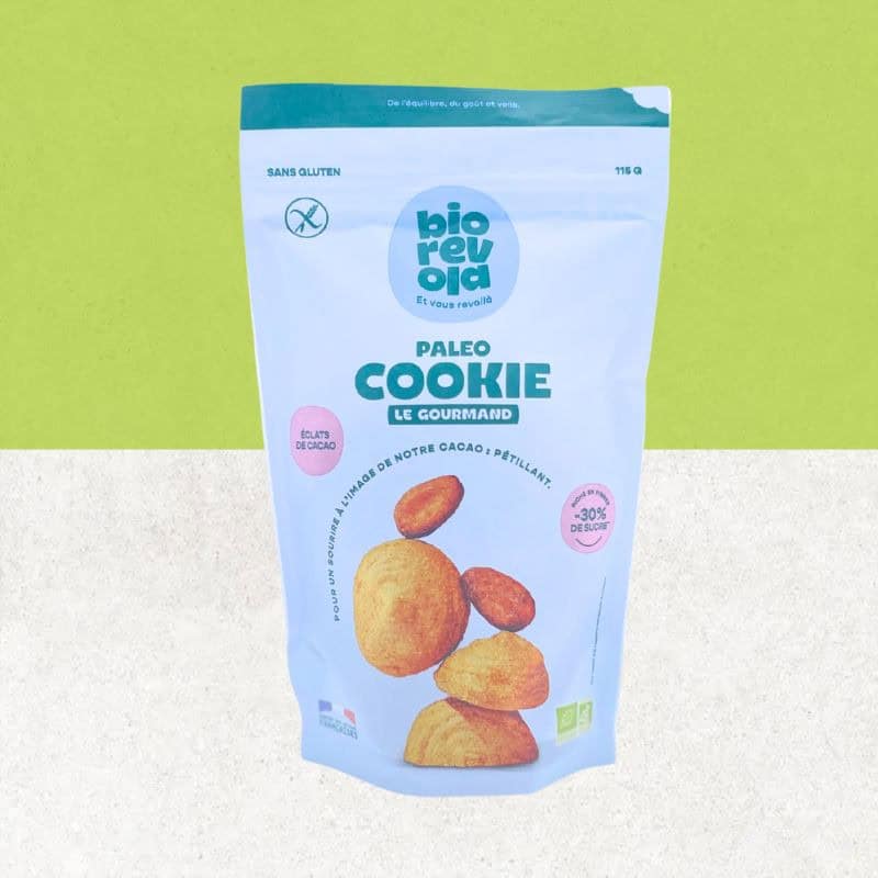 Sachet de cookies sans gluten aux éclats de cacao 'le gourmand' - Biorevola