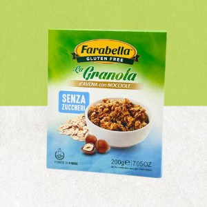 Paquet de granola sans gluten et sans sucre à l'avoine et aux noisettes - Farabella