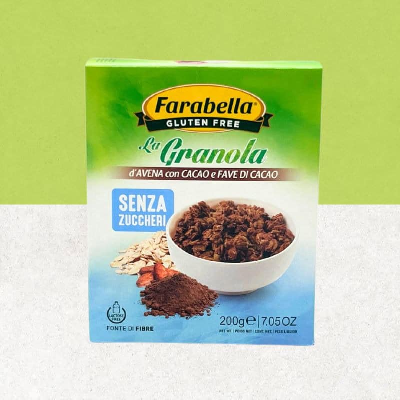 Paquet de granola à l'avoine sans gluten et sans sucre au cacao - Farabella