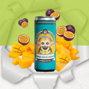 Canette de Kombucha bio mangue passion 33cl - Bio Brasseurs