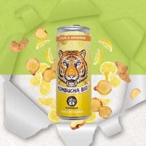 Canette de Kombucha citron gingembre naturellement sans gluten - Bio Brasseurs